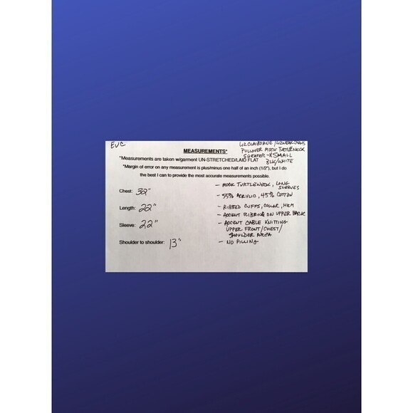 𝅺LIZ CLAIBORNE LIZ WEAR Mock Turtleneck Knit Sweater, BLACK/WHITE, Size XS, EUC - Picture 8 of 8